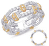 WIDE .64CT DIAMOND 14KT WHITE & YELLOW GOLD INFINITY LOVE KNOT ANNIVERSARY RING