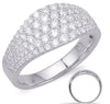 ESTATE 1.01CT DIAMOND 14K WHITE GOLD MULTI ROW GRADUTATING PAVE ANNIVERSARY RING