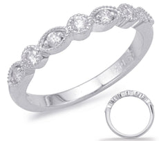 .28CT DIAMOND 14KT WHITE GOLD ROUND & MARQUISE SHAPE FILIGREE SEMI ETERNITY RING