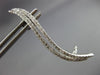 ESTATE LARGE .90CT DIAMOND 14KT WHITE GOLD CLASSIC LEAF DOUBLE WAVE FUN EARRINGS