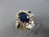 ESTATE EXTRA LARGE 5.30CT DIAMOND & SAPPHIRE 14KT YELLOW GOLD 3D ENGAGEMENT RING