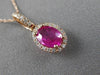 ESTATE 1.02CT ROUND DIAMOND & AAA RUBY 14KT ROSE GOLD 3D CLASSIC OVAL PENDANT