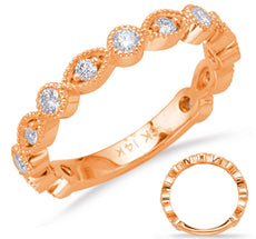 .54CT DIAMOND 14KT ROSE GOLD 3D ROUND & MARQUISE 3/4TH ETERNITY ANNIVERSARY RING