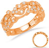 .27CT DIAMOND 14KT ROSE GOLD MULTI LEAF FILIGREE SEMI ETERNITY ANNIVERSARY RING