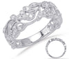 .27CT DIAMOND 14KT WHITE GOLD MULTI LEAF FILIGREE SEMI ETERNITY ANNIVERSARY RING