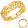 .27CT DIAMOND 14K YELLOW GOLD MULTI LEAF FILIGREE SEMI ETERNITY ANNIVERSARY RING