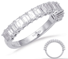 1.70CT DIAMOND 14K WHITE GOLD EMERALD CUT CLASSIC SHARED PRONG ANNIVERSARY RING
