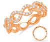 .36CT DIAMOND 14KT ROSE GOLD CLASSIC INFINITY LOVE KNOT SEMI ETERNITY LOVE RING