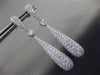 ESTATE LARGE 1.74CT DIAMOND 14KT WHITE GOLD 3D TEAR DROP ETOILE HANGING EARRINGS