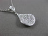 ESTATE LARGE .45CT DIAMOND 14KT WHITE GOLD 3D PEAR FLOATING DROP PENDANT & CHAIN