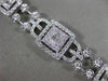 ESTATE LARGE 2.11CT DIAMOND 18KT WHITE GOLD 3D HALO LINK SQUARE TENNIS BRACELET