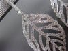 ESTATE 3.05CT DIAMOND 18KT WHITE GOLD 3D OPEN FILIGREE LEAF HANGING EARRINGS VVS