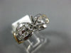 ESTATE WIDE .56CT DIAMOND 14KT 2 TONE GOLD DOUBLE ROW SEMI MOUNT ENGAGEMENT RING