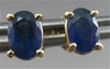 ESTATE 1.20CT AAA SAPPHIRE 14KT YELLOW GOLD SOLITAIRE OVAL STUD EARRINGS #22317