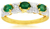 ESTATE .54CT DIAMOND & AAA EMERALD 14KT YELLOW GOLD CLASSIC ROUND OVAL LOVE RING
