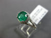 ESTATE 1.39CT DIAMOND & AAA COLOMBIAN EMERALD 14KT WHITE GOLD 3D ENGAGEMENT RING