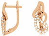 ESTATE .32CT DIAMOND 14KT ROSE GOLD 3D CLASSIC LOVE KNOT LEVERBACK EARRINGS