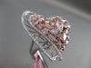 ESTATE MASSIVE 4.64CT WHITE & FANCY PINK DIAMOND 18K 2 TONE GOLD LOVE HEART RING