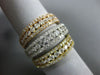 ESTATE EXTRA LARGE 2.62CT DIAMOND 18KT TRI COLOR GOLD MULTI ROW ANNIVERSARY RING