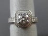 ESTATE GIA 1.42CT DIAMOND 14KT WHITE GOLD 3D HALO OCTAGON ENGAGEMENT RING #22024