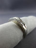 ESTATE .32CT ROUND & BAGUETTE DIAMOND 14K WHITE GOLD SWIRL WAVE ANNIVERSARY RING