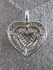 .97CT ROUND & PRINCESS DIAMOND 18KT WHITE GOLD 3D DOUBLE HALO HEART LOVE PENDANT