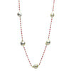 ESTATE AAA PINK SAPPHIRE & PEARL 18K YELLOW GOLD 3D BY THE YARD TIN CUP NECKLACE