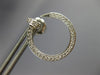 ESTATE .62CT DIAMOND 18KT WHITE GOLD 3D SIDEWAYS ROUND NAIL FUN HOOP EARRINGS