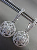 ESTATE LARGE .7CT DIAMOND 14K WHITE GOLD CIRCULAR FLOWER HUGGIE HANGING EARRINGS