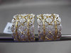 ESTATE LARGE .95CT DIAMOND 14K WHITE & YELLOW GOLD 3D FILIGREE CLIP ON EARRINGS