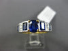 ESTATE 2.46CT DIAMOND & SAPPHIRE 18KT TWO TONE GOLD 3D FILIGREE ENGAGEMENT RING