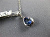 ESTATE .52CT DIAMOND & AAA SAPPHIRE 18KT WHITE GOLD PEAR SHAPE TEAR DROP PENDANT