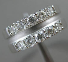 ESTATE 1.11CT DIAMOND 18KT WHITE GOLD MATTE & SHINY DOUBLE ROW ANNIVERSARY RING