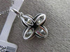 ESTATE .47CT DIAMOND 18K WHITE GOLD 4 CLOVER HALO ETOILE FLOWER FLOATING PENDANT