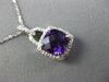 ESTATE 2.15CT DIAMOND & AMETHYST 14KT WHITE GOLD 3D SQUARE HALO FLOATING PENDANT