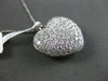 ESTATE LARGE 2.07CT DIAMOND 18KT WHITE GOLD 3D FILIGREE FLOATING HEART PENDANT