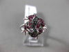 ESTATE .61CT BLACK DIAMOND AAA RUBY & AAA EMERALD 18KT WHITE GOLD 3D FROG RING