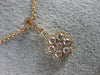 ESTATE .50CT DIAMOND 18KT ROSE GOLD 3D CLUSTER FLOWER FLOATING LOVE PENDANT