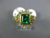 1.12CT DIAMOND & AAA EMERALD 18KT YELLOW GOLD SQUARE HALO BEZEL ENGAGEMENT RING
