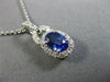 ESTATE 1.47CT DIAMOND & AAA SAPPHIRE 14KT WHITE GOLD 3D OVAL FILIGREE PENDANT