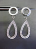 ESTATE .46CT DIAMOND 14KT WHITE GOLD MATTE & SHINY CIRCLE & PEAR SHAPE EARRINGS