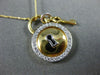 ESTATE .18CT DIAMOND 14K YELLOW GOLD 3D KEY TO YOUR HEART LOCK FLOATING NECKLACE