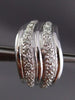 ESTATE LARGE .50CT ROUND DIAMOND 14KT WHITE GOLD 3D MULTI WAVE CLIP ON EARRINGS