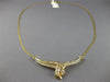 ANTIQUE 1.15CT ROUND & BAGUETTE DIAMOND 14KT YELLOW GOLD TWIST NECKLACE #21580