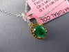 .74CT WHITE & FANCY YELLOW DIAMONDS & AAA EMERALD 18K YELLOW GOLD OVAL PENDANT