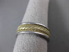 ESTATE 14KT WHITE & YELLOW GOLD HANDCRAFTED ROPE WEDDING BAND RING 7mm #23208