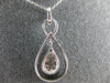 ESTATE .47CT DIAMOND 18KT WHITE GOLD 3D CUSTER TEAR DROP INFINITY LOVE PENDANT