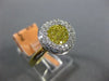 ESTATE .58CT WHITE & FANCY YELLOW DIAMOND 18K 2 TONE GOLD 3D CLUSTER FLOWER RING