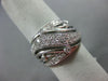 ESTATE LARGE .75CT DIAMOND 14K WHITE GOLD CLASSIC MULTI ROW WAVE ETOILE FUN RING