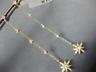 ESTATE LONG .25CT DIAMOND 14K YELLOW GOLD 3D FLOWER BY THE YARD HANGING EARRINGS